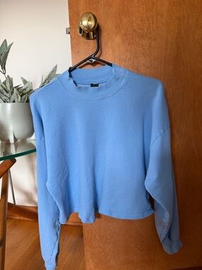Light Blue Women's Crewneck Pullover Sweatshirt